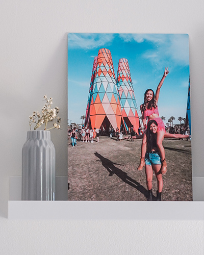 Custom Photo Prints on Metal showing friends on Display for Home Decor